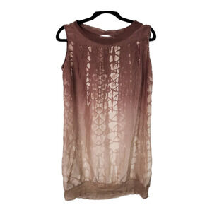 Viviana Uchitel sleeveless silk artisan dyed earthy tone blouse size s/m